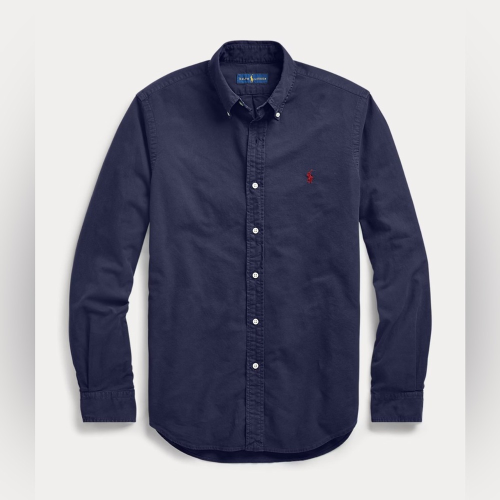 NWT• Polo Ralph Lauren Men's Garment-Dyed Oxford Shirt. RL Navy Blue, 2XL